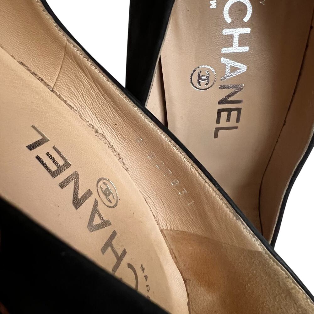 EUC AUTH CHANEL Black HEELS SIZE 36/ US 5.5 - Picture 10 of 16
